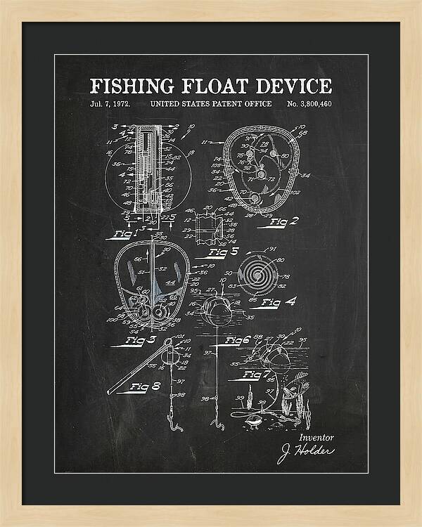 Fishing Float Device Chalkboard Patent Us3800460a