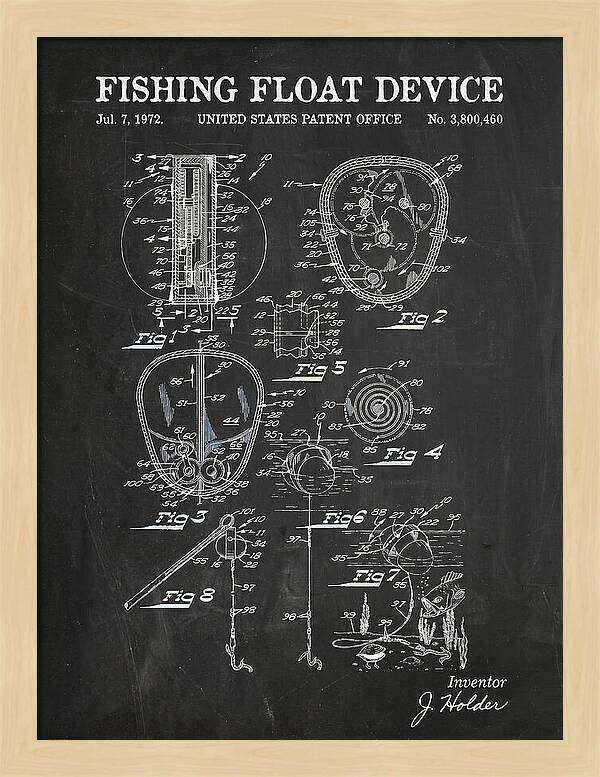Fishing Float Device Chalkboard Patent Us3800460a