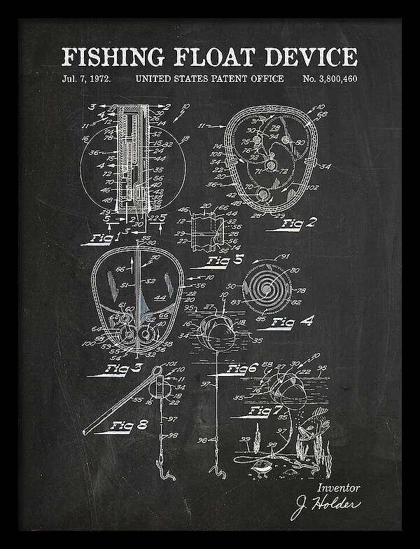 Fishing Float Device Chalkboard Patent Us3800460a