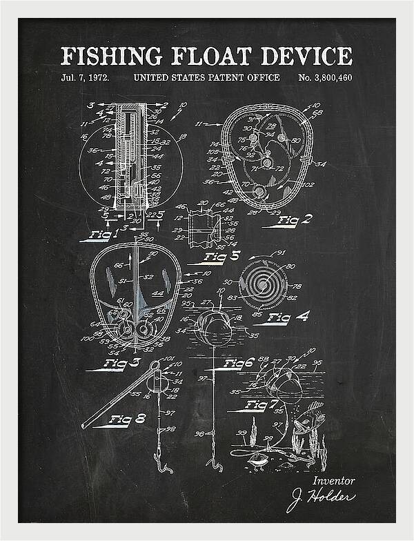 Fishing Float Device Chalkboard Patent Us3800460a
