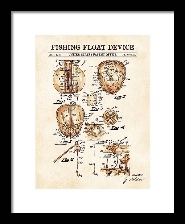 Fishing Float Device Watercolor Patent Us3800460a