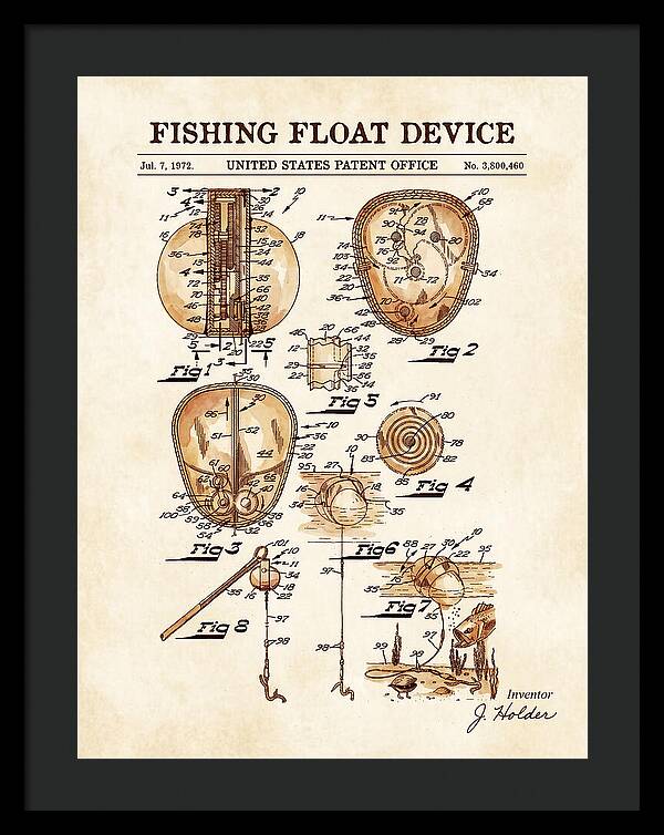 Fishing Float Device Watercolor Patent Us3800460a