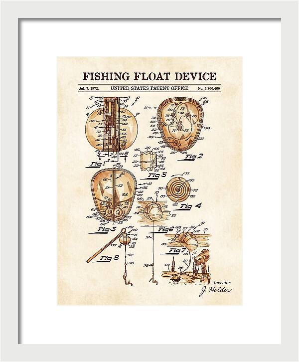 Fishing Float Device Watercolor Patent Us3800460a