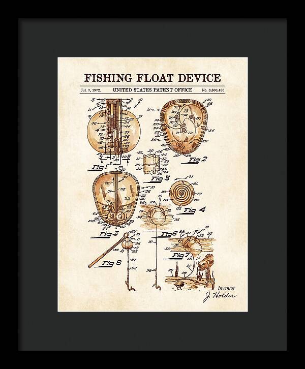 Fishing Float Device Watercolor Patent Us3800460a