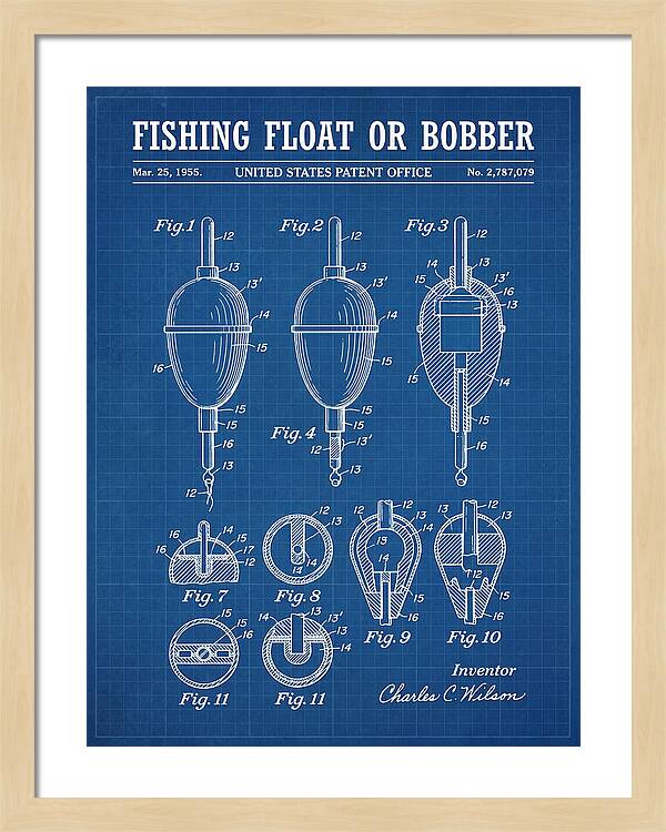 Fishing Float Or Bobber Blueprint Patent Us2787079a
