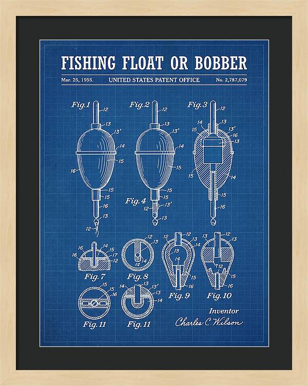 Fishing Float Or Bobber Blueprint Patent Us2787079a