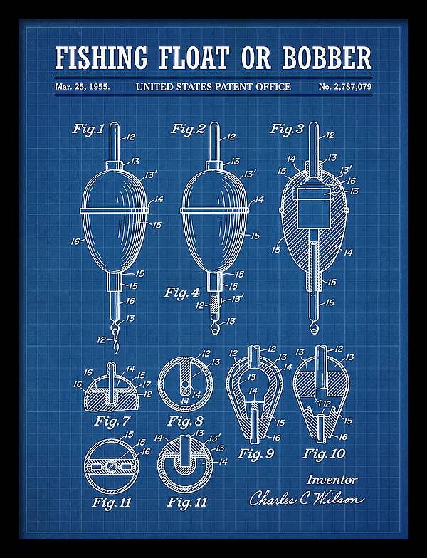 Fishing Float Or Bobber Blueprint Patent Us2787079a