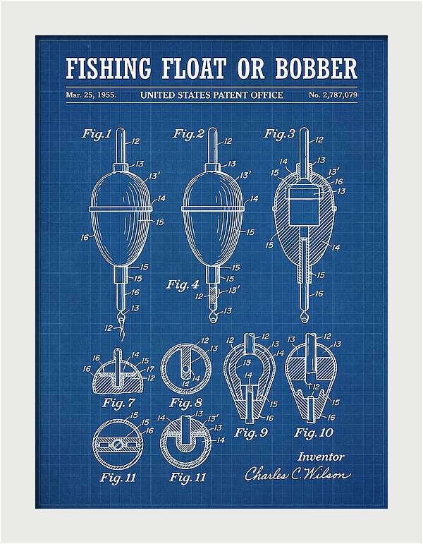 Fishing Float Or Bobber Blueprint Patent Us2787079a