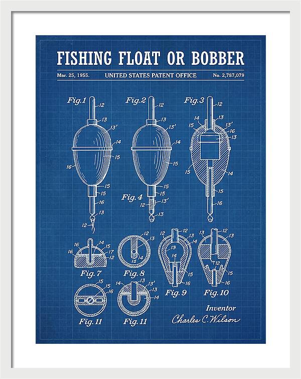Fishing Float Or Bobber Blueprint Patent Us2787079a