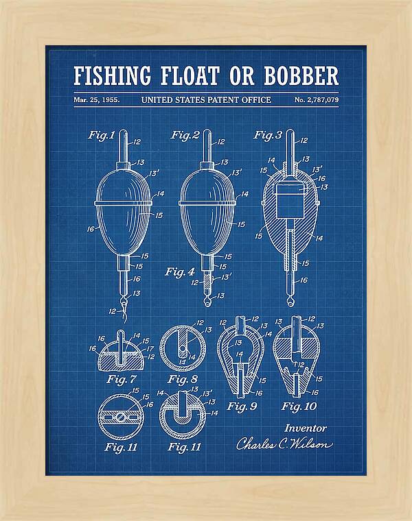 Fishing Float Or Bobber Blueprint Patent Us2787079a
