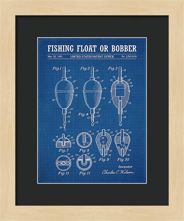 Fishing Float Or Bobber Blueprint Patent Us2787079a