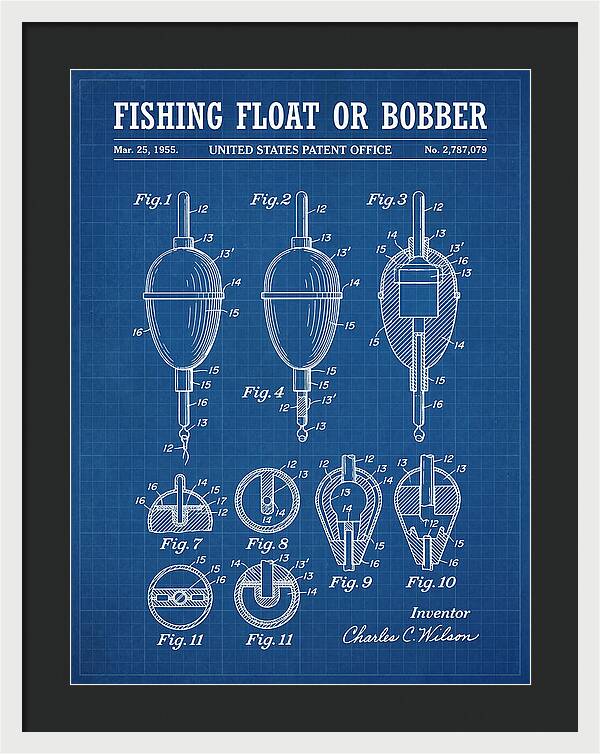 Fishing Float Or Bobber Blueprint Patent Us2787079a