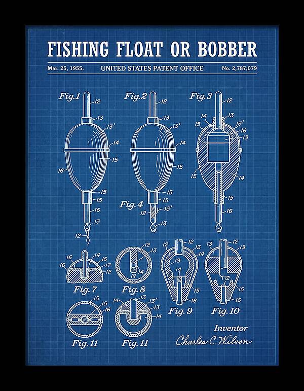Fishing Float Or Bobber Blueprint Patent Us2787079a