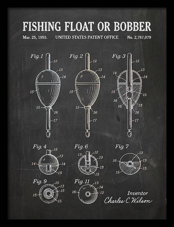 Fishing Float Or Bobber Chalkboard Patent Us2787079a