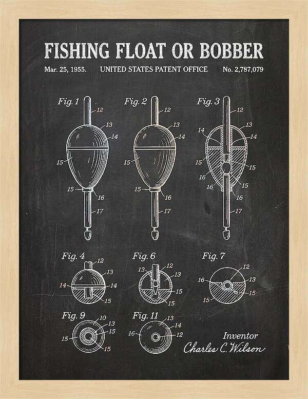 Fishing Float Or Bobber Chalkboard Patent Us2787079a