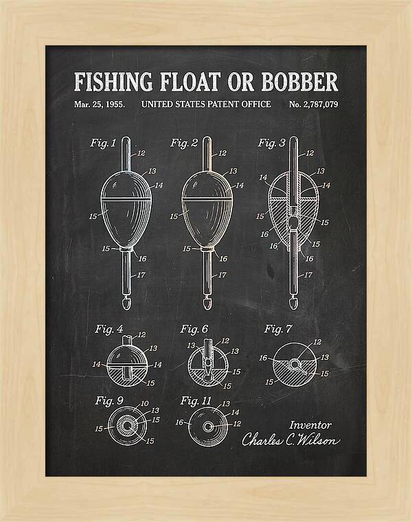 Fishing Float Or Bobber Chalkboard Patent Us2787079a