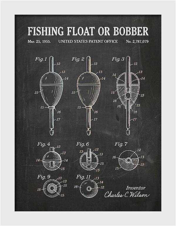 Fishing Float Or Bobber Chalkboard Patent Us2787079a