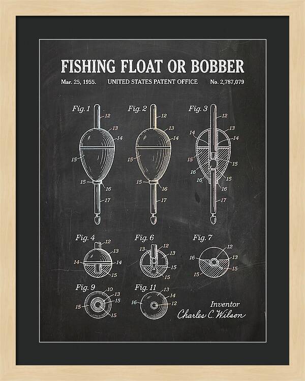 Fishing Float Or Bobber Chalkboard Patent Us2787079a