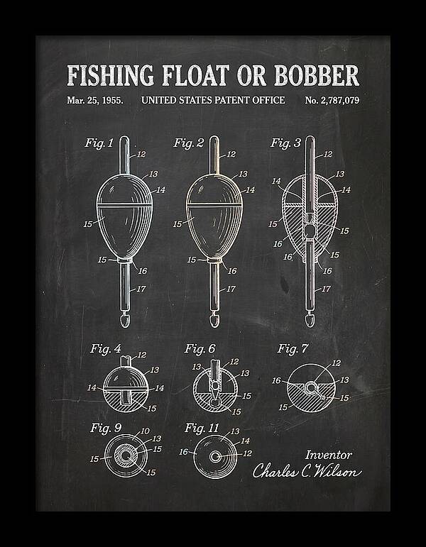 Fishing Float Or Bobber Chalkboard Patent Us2787079a