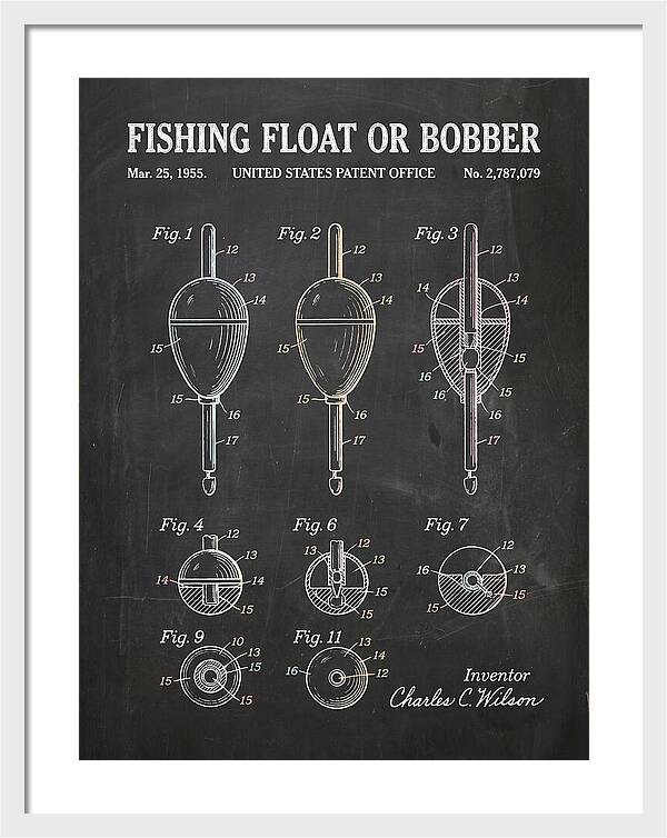 Fishing Float Or Bobber Chalkboard Patent Us2787079a