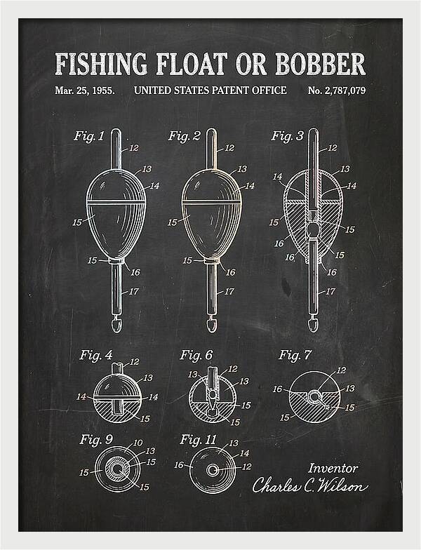 Fishing Float Or Bobber Chalkboard Patent Us2787079a