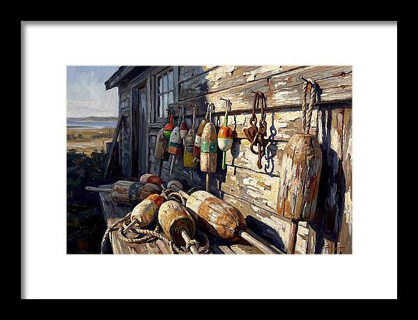 Fishing Floats On Weathered Wood