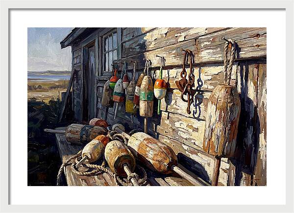 Fishing Floats On Weathered Wood