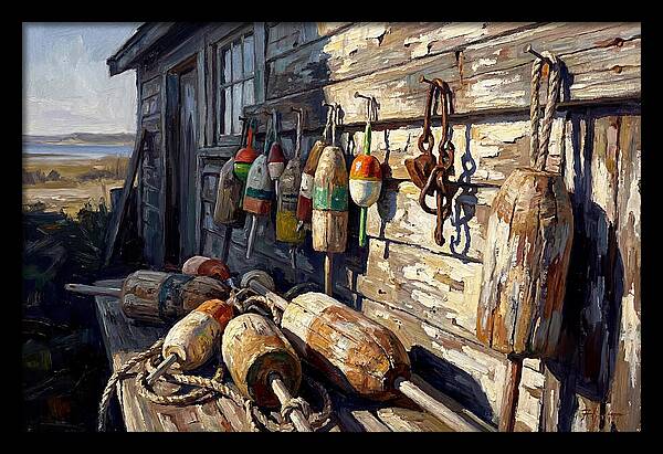 Fishing Floats On Weathered Wood