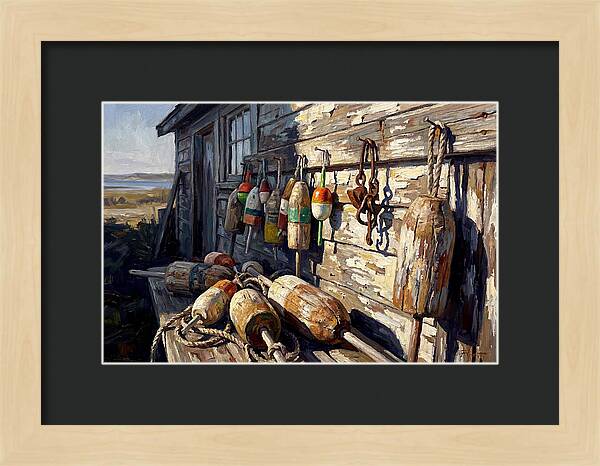 Fishing Floats On Weathered Wood