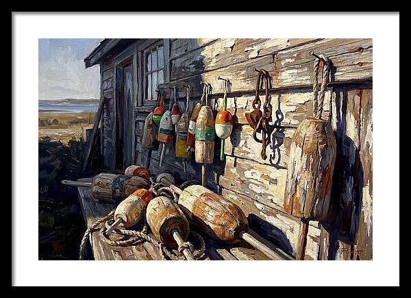 Fishing Floats On Weathered Wood