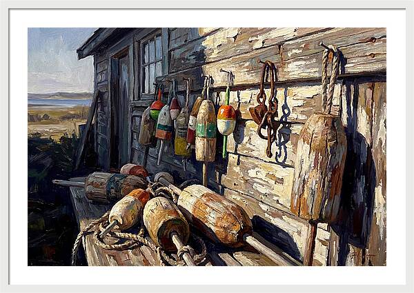 Fishing Floats On Weathered Wood