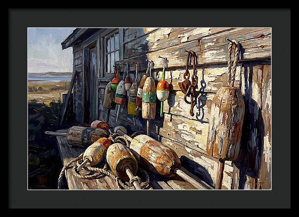 Fishing Floats On Weathered Wood
