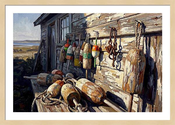 Fishing Floats On Weathered Wood