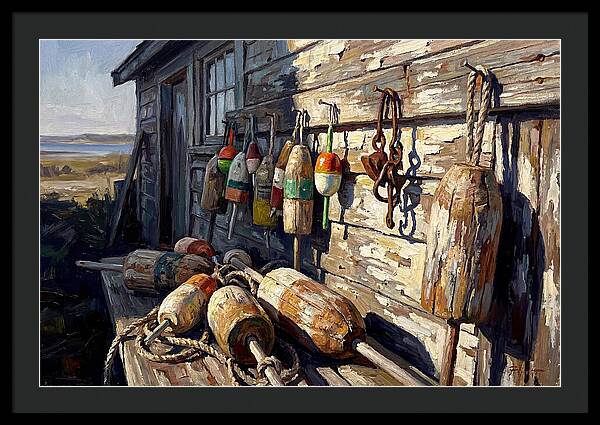 Fishing Floats On Weathered Wood