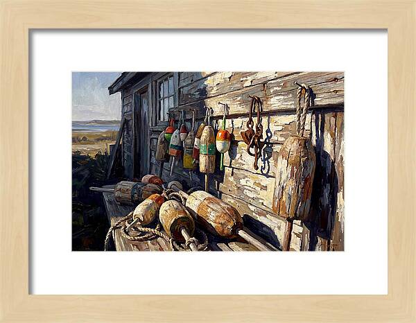 Fishing Floats On Weathered Wood