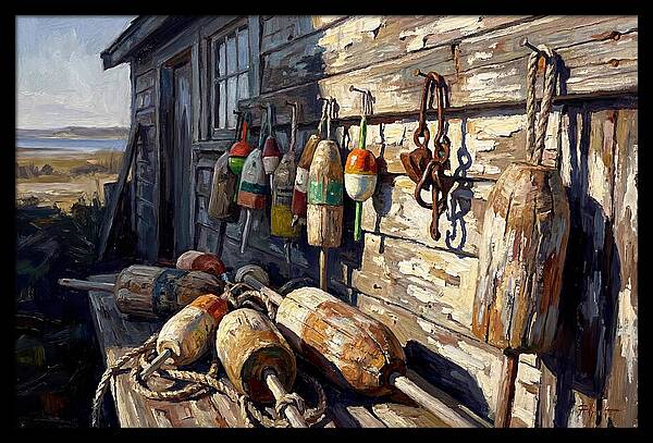 Fishing Floats On Weathered Wood