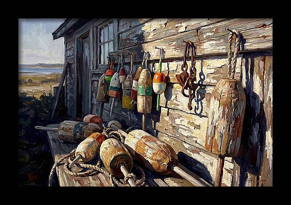 Fishing Floats On Weathered Wood