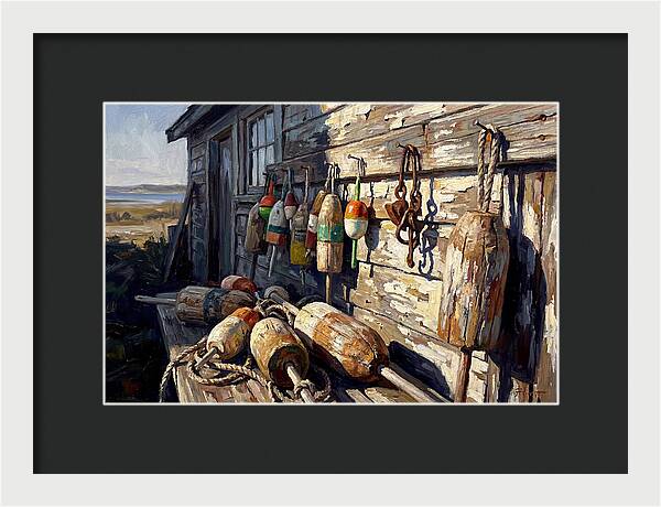 Fishing Floats On Weathered Wood