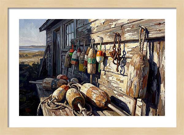 Fishing Floats On Weathered Wood