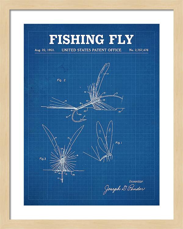 Fishing Fly Blueprint Patent Us2757476a