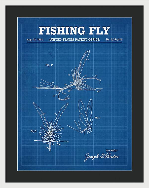 Fishing Fly Blueprint Patent Us2757476a