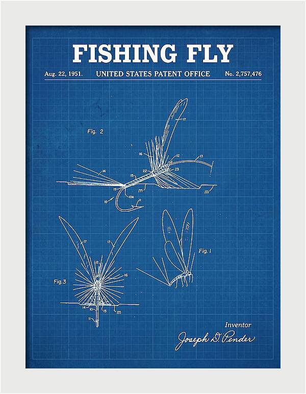 Fishing Fly Blueprint Patent Us2757476a