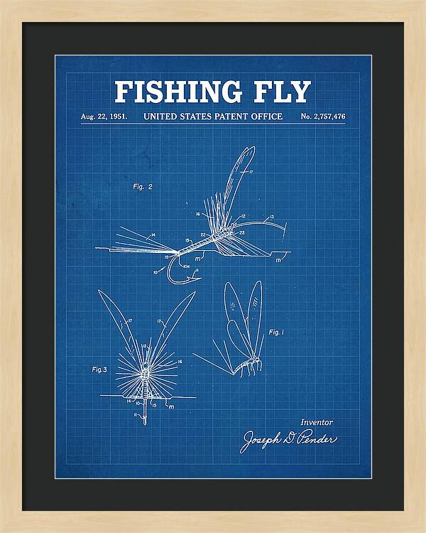 Fishing Fly Blueprint Patent Us2757476a