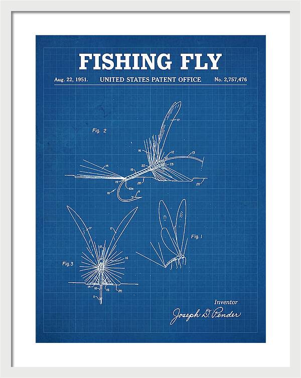Fishing Fly Blueprint Patent Us2757476a