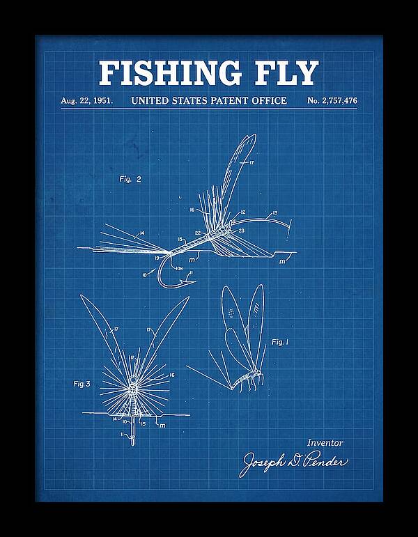 Fishing Fly Blueprint Patent Us2757476a
