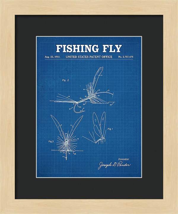 Fishing Fly Blueprint Patent Us2757476a
