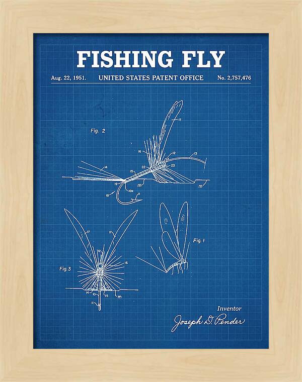 Fishing Fly Blueprint Patent Us2757476a