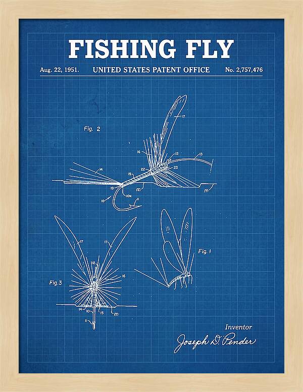 Fishing Fly Blueprint Patent Us2757476a