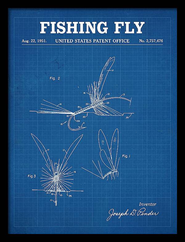Fishing Fly Blueprint Patent Us2757476a
