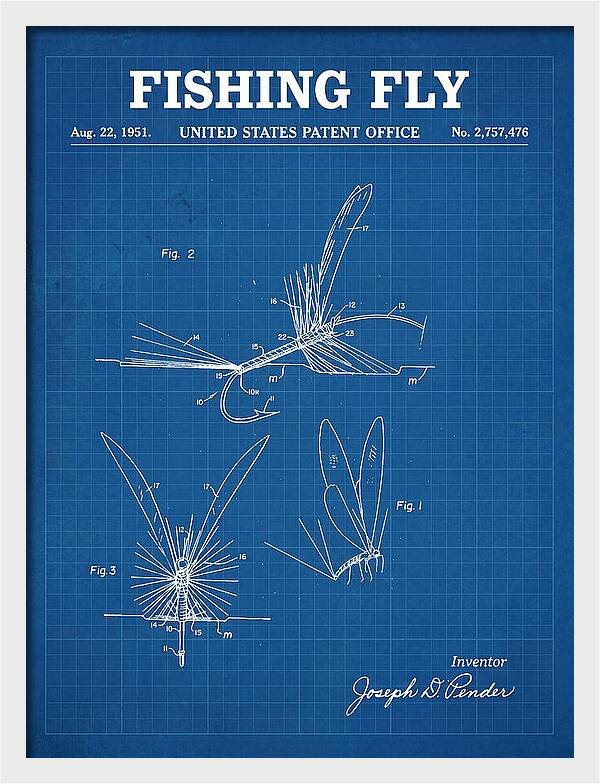 Fishing Fly Blueprint Patent Us2757476a